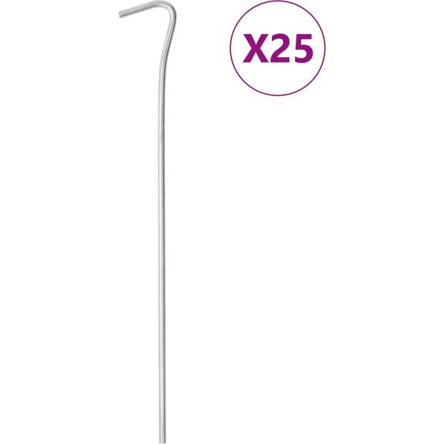 vidaXL Tent Pegs 25 pcs 23 cm Ø4 mm Galvanised Steel