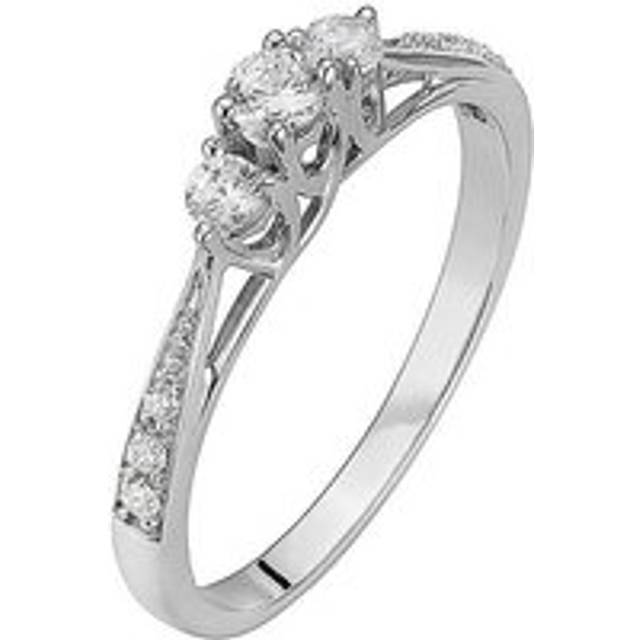 9ct White Gold 0.23ct Diamond Three Stone Ring