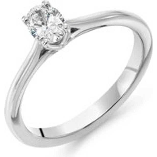 Platinum Diamond Oval Shaped Solitaire Engagement Ring