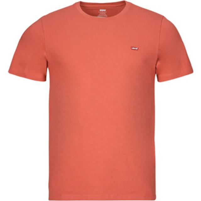 Crew Neck T-Shirt with Short Sleeves - red orange - L