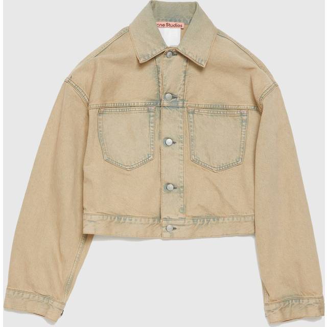 Acne Studios Brown Oversized Cropped Fit Denim Jacket - 14L Light Sand - M