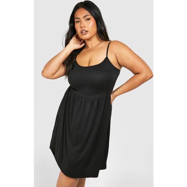 Womens Plus Strappy Sundress - Black - 16