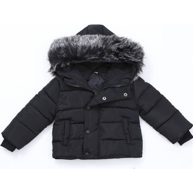 (Black, 6-12Months) Baby Kids Boys Coats Jacket Hooded Outwear Winter