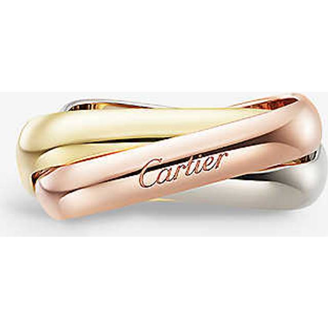 Cartier Womens Gold Trinity 18ct White, Rose and Yellow-gold Ring 61mm - GOLD