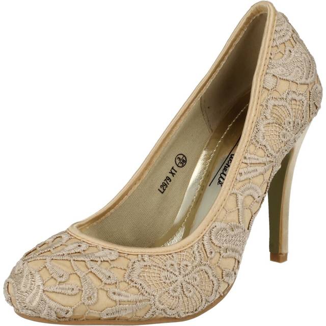 Ladies Anne Michelle Lace Overlay Court Heels