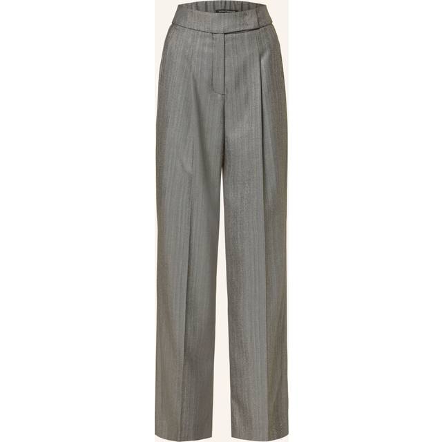 Herringbone Wideleg Trousers with Stripes