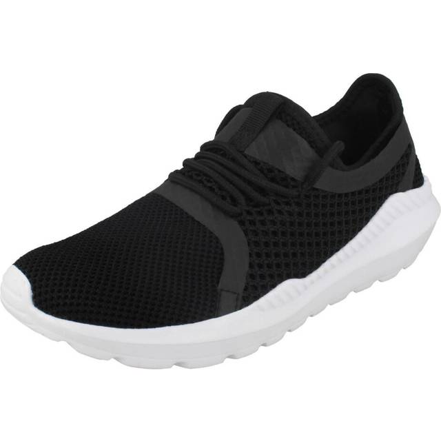 Ladies spot on textile lace up trainers