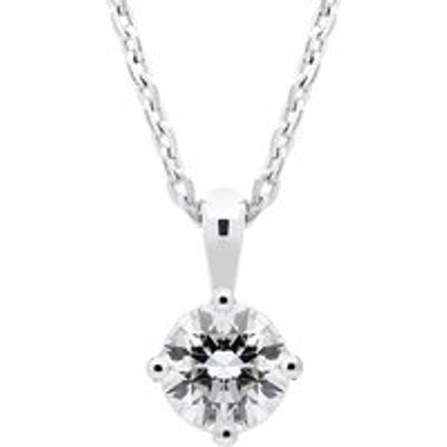 18ct White Gold 0.40ct Diamond Brilliant Cut Solitaire Necklace - Option1 Value White Gold