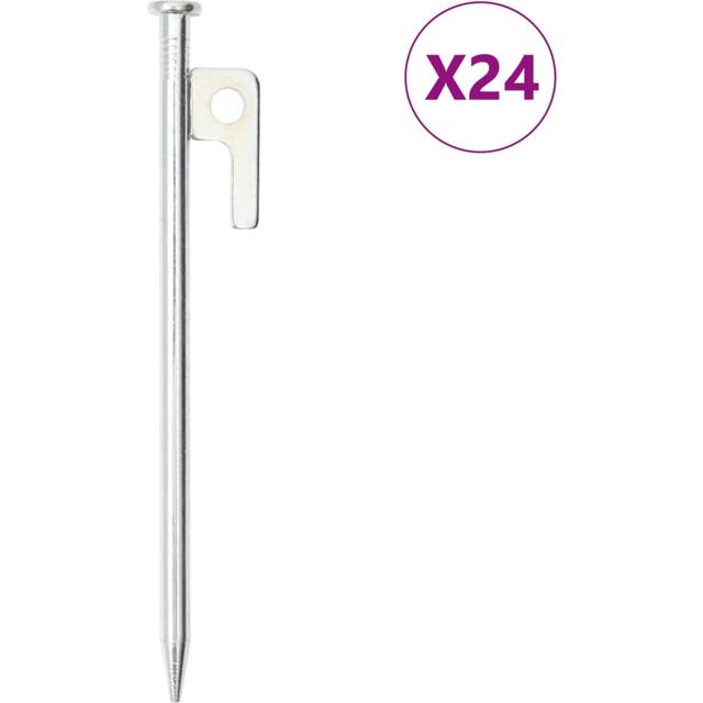 vidaXL Tent Pegs 24 pcs 20 cm 9 mm Galvanised Steel