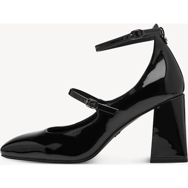Tamaris - Svarta Mary Jane i lack storlek 38 Klackskor - Black (38)