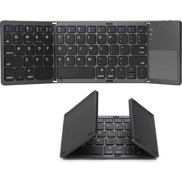 Foldable Bluetooth Keyboard, Pocket Size Portable Mini BT Wireless Keyboard with Touchpad for Android, Windows, PC,