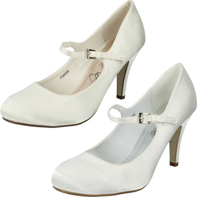 (UK 5, White) Ladies Anne Michelle Stunning Bridal Wear Shoes