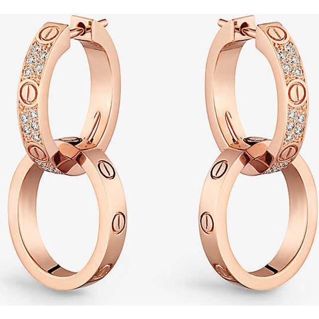 Cartier Love 18ct Rose-Gold and 0.13ct Diamond Hoop Earrings