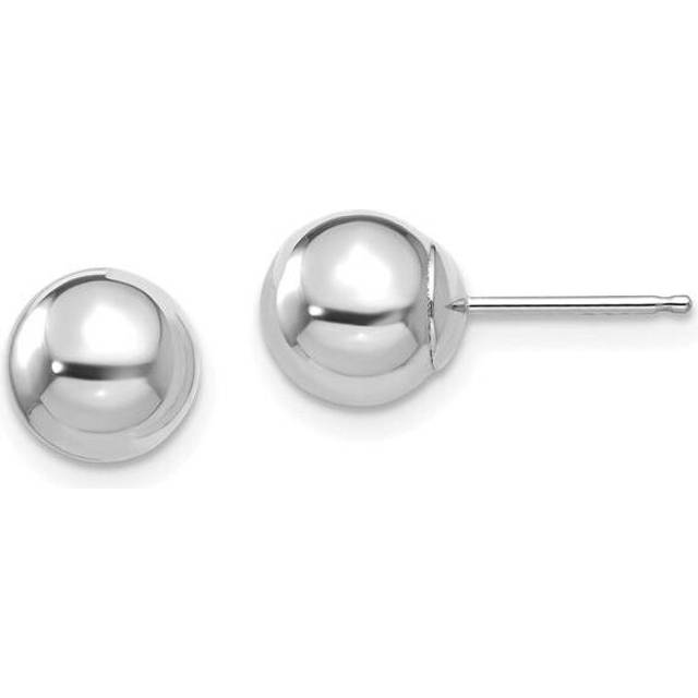 14K White Gold Madi K Polished 7 mm Ball Post Earrings