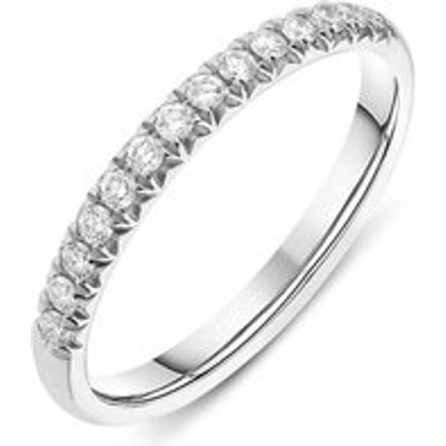 Platinum 0.18ct Diamond Wedding Half Eternity Ring - Silver