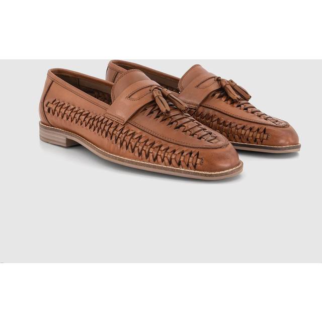 OFFICE Mens Clapham Tassel Woven Loafers Tan Leather, 12