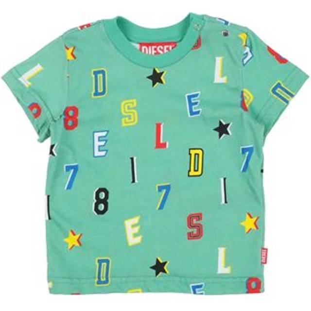 Diesel Newborn Boy T-shirt Green Size 3 Cotton