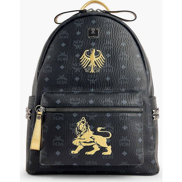 Mcm Mens Black Euro 2024 Germany Faux-leather Backpack 41x31x15cm - BLACK