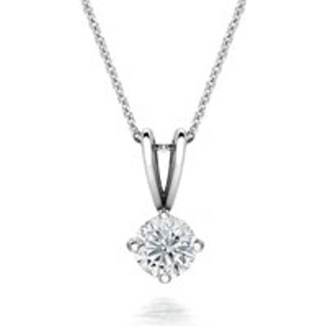 18ct White Gold 0.40ct Diamond Brilliant Cut Solitaire Necklace - Option1 Value White Gold