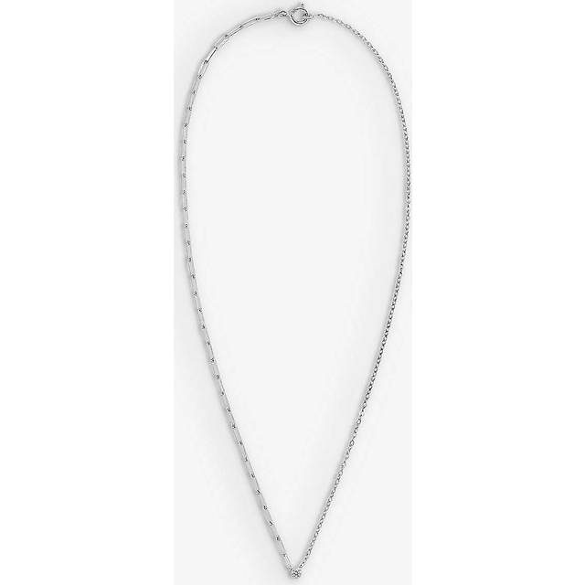 Yvonne Leon Womens 18k White Gold Collier Solitaire 18ct White-gold and 0.10ct Brilliant-cut Diamond Necklace - 18K White Gold