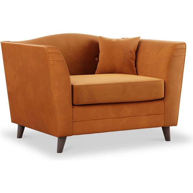 Pippa Velvet Armchair | Plush Upholstered Fabric Arm Chair | Roseland