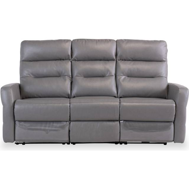 Harlem Leather Electric Reclining 3 Seater Sofa | Blue Grey | Roseland