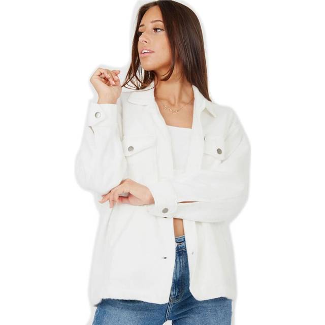 (7-8 Years, Cream) Kids Girls Plain Cream Color Jackets Coat Age 7-13