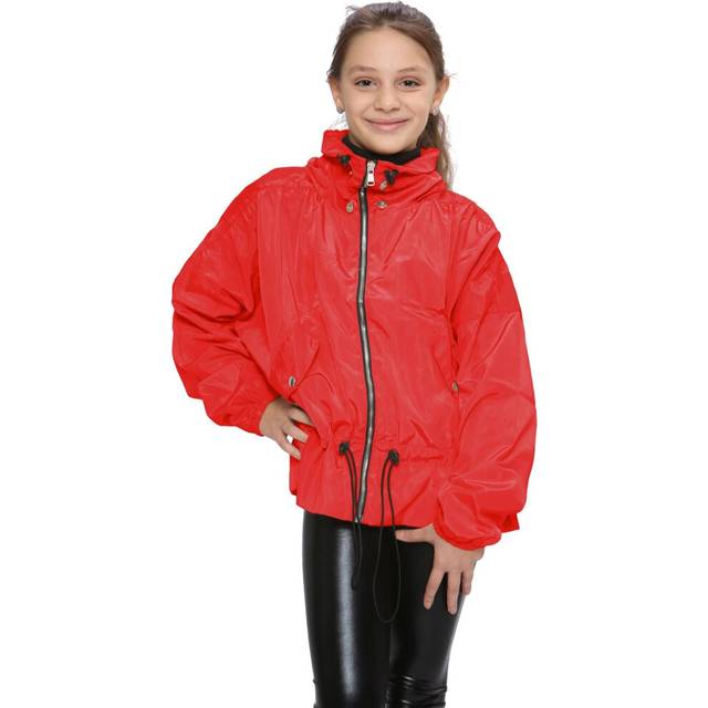 (7-8 Years, Red) Girls Windbreaker Shower Proof Jacket Stylish 5-13