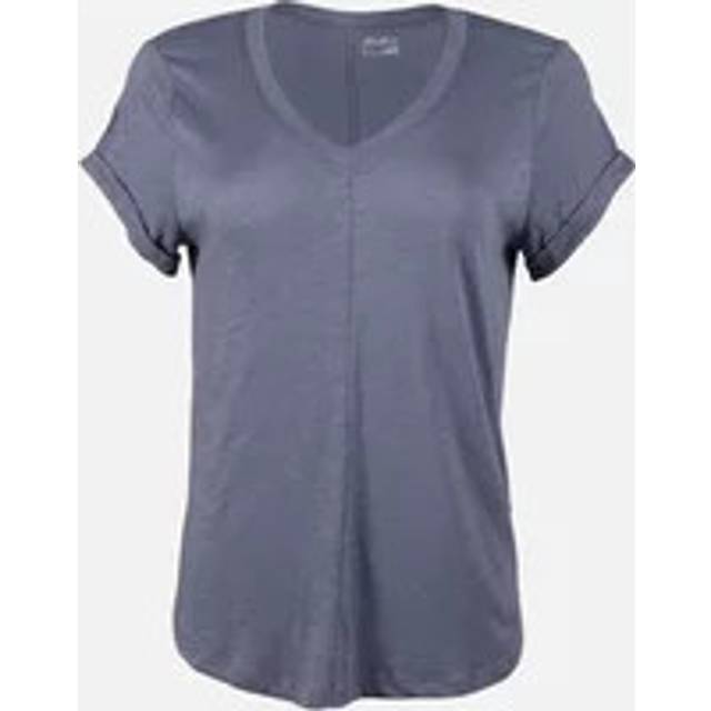 (L, Blue Haze) Eddie Bauer Womens/Ladies Gate Check V Neck T-Shirt