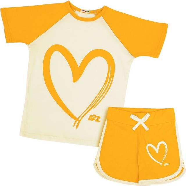 A2z 4 kids girls t-shirt top shorts set summer outfits raglan style 2 piece sets