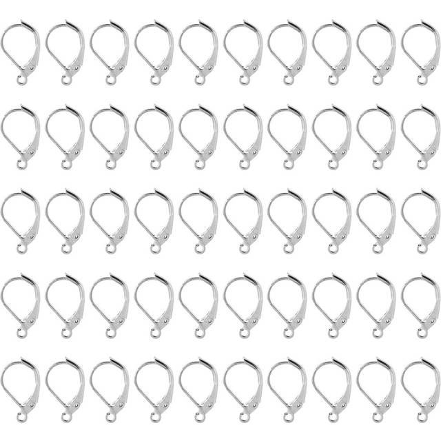(Silver, 1000 Pack) Earrings Silver Gold Hypoallergenic Lever Back Leverback Ear Hooks Clasp Finding