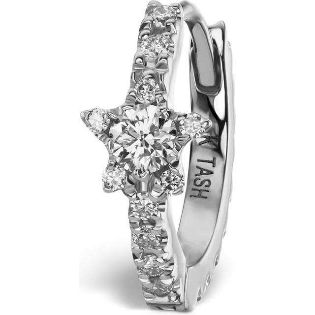 Maria Tash White Gold Diamond Star Eternity Hoop Earring - 8mm