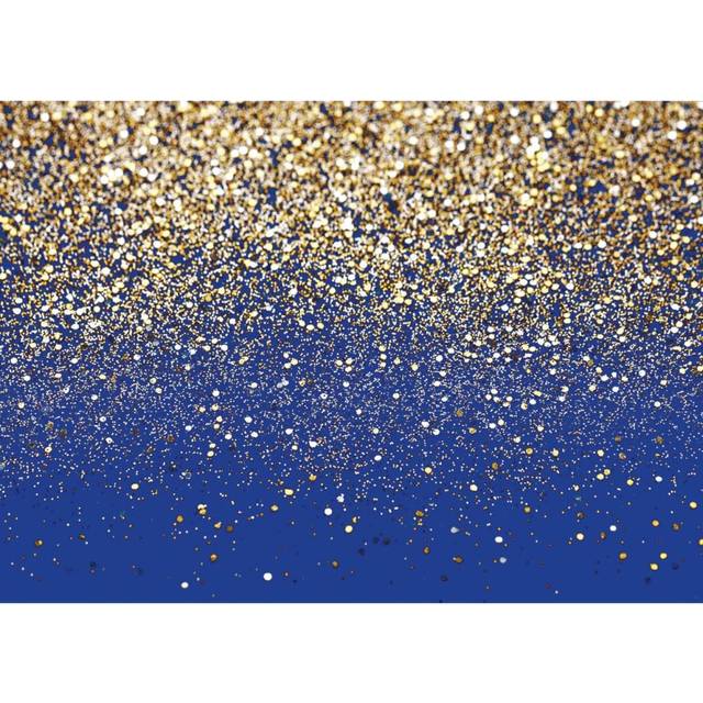 7X5FT Royal Blue Glitter Backdrop Birthday Backdrop Gold Spots Bokeh Backdrop Wedding Prom Graduation Photography Background Happy New Year