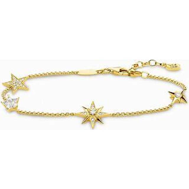 Thomas sabo cosmic motif star bracelet in sterling silver or gold finish