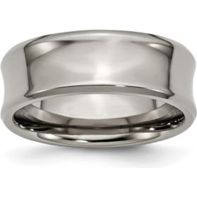 Chisel TB45-6 8 mm Titanium Concave Polished & Beveled Edge Band - Size 6 - Silver