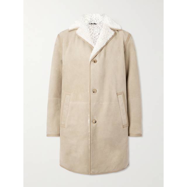 Loro Piana - Leather-Trimmed Shearling Coat - Men - Neutrals - L