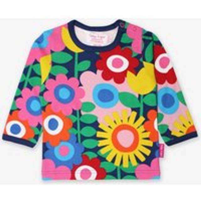 Organic Navy Flower Power T-Shirt - 3-4y / 104cm
