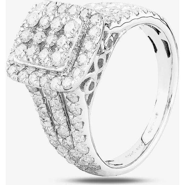 9ct White Gold 1.50ct Diamond Cluster 3 Shouldered THR24137-150 M - Silver