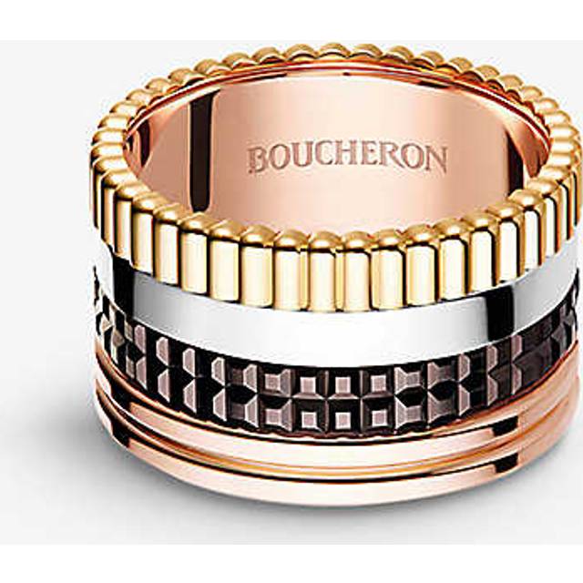 Boucheron Mens Yellow/white/pink Quatre Classique 18ct Yellow-gold, White-gold and Pink-gold Ring 47mm - Yellow/White/Pink
