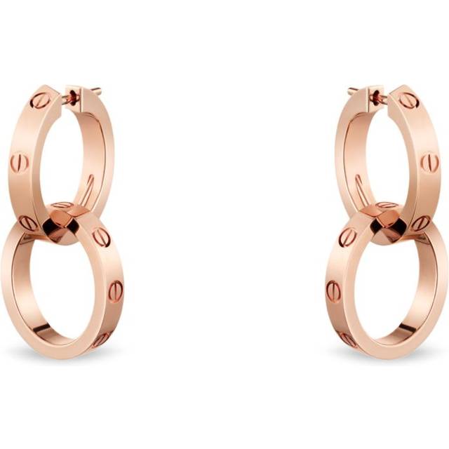 Cartier Womens Rose Gold Love 18ct Hoop Earrings 1 Size - ROSE GOLD