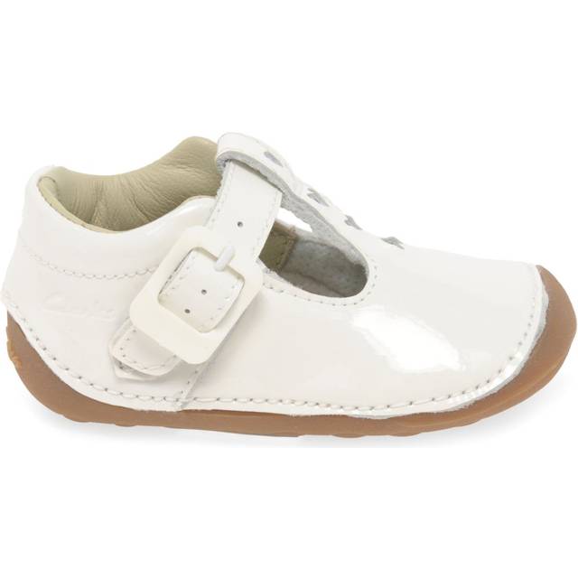 Clarks Tiny Beat T Girls Prewalkers Colour: White Patent, Size: 3, Fit: G