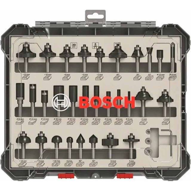 Bosch Accessories 30 delar Frässtålssats Blandad (för trä, för fräsar med 6 mm skaft)