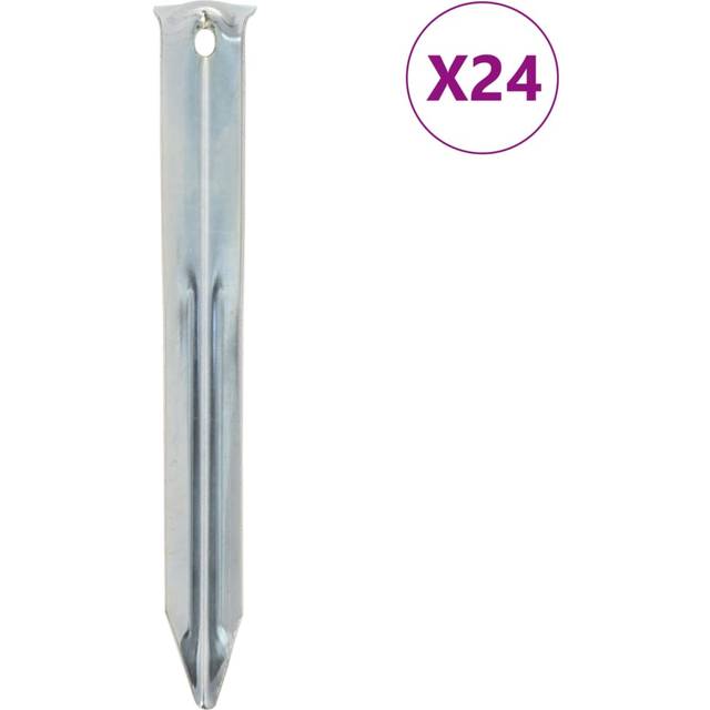 vidaXL Tent Pegs 24 pcs 22 cm Ø20 mm Galvanised Steel