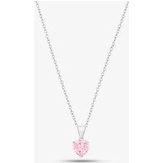 Sterling Silver 5mm Pink Crystal Heart Pendant 8.62.2694
