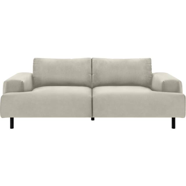 Habitat Julien Velvet 3 Seater Sofa - Natural