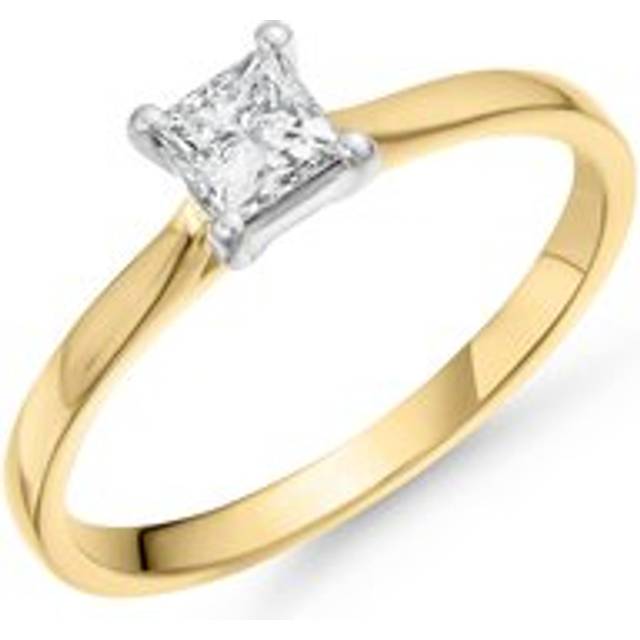 18ct Yellow Gold Princess Diamond Solitaire Ring
