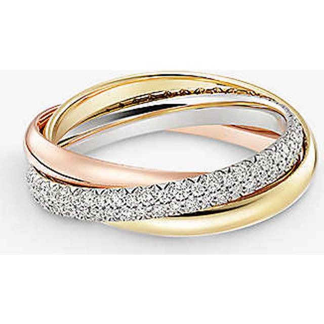 Cartier Womens Trinity Small 18ct White, Rose, Yellow-gold and 0.46ct Brilliant-cut Diamond Ring 58mm - MULTICOLOUR