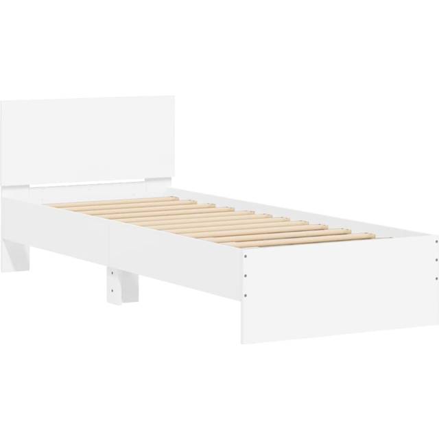 vidaXL Bed Frame without Mattress with LED Lights White 90x190 cm Single