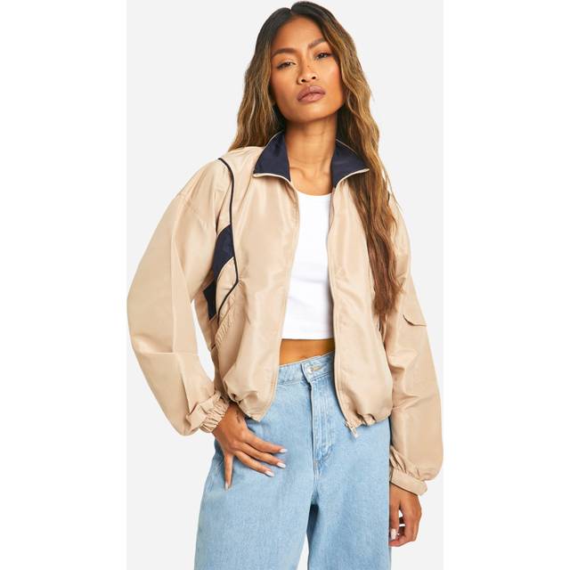 Womens Boxy Toggle Detail Jacket - Beige - M, Beige