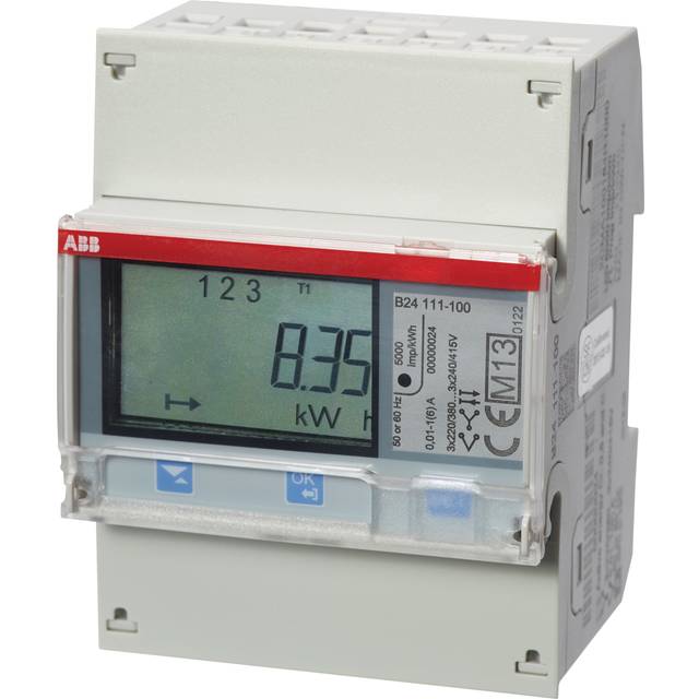 Energimätare Stål 3-Fas IR-Port 1A 230-240V IP20 ABB
